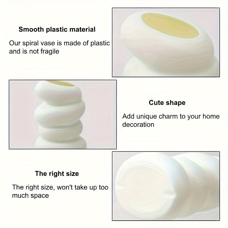 Elegante Zylinder-Vase aus Kunststoff mit Spiral-Design