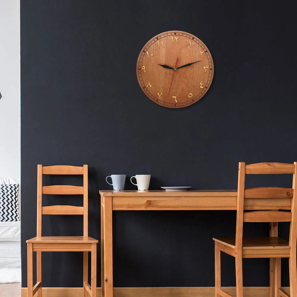 Minimalistische Holz-Wanduhr im Antik-Stil (30 cm)