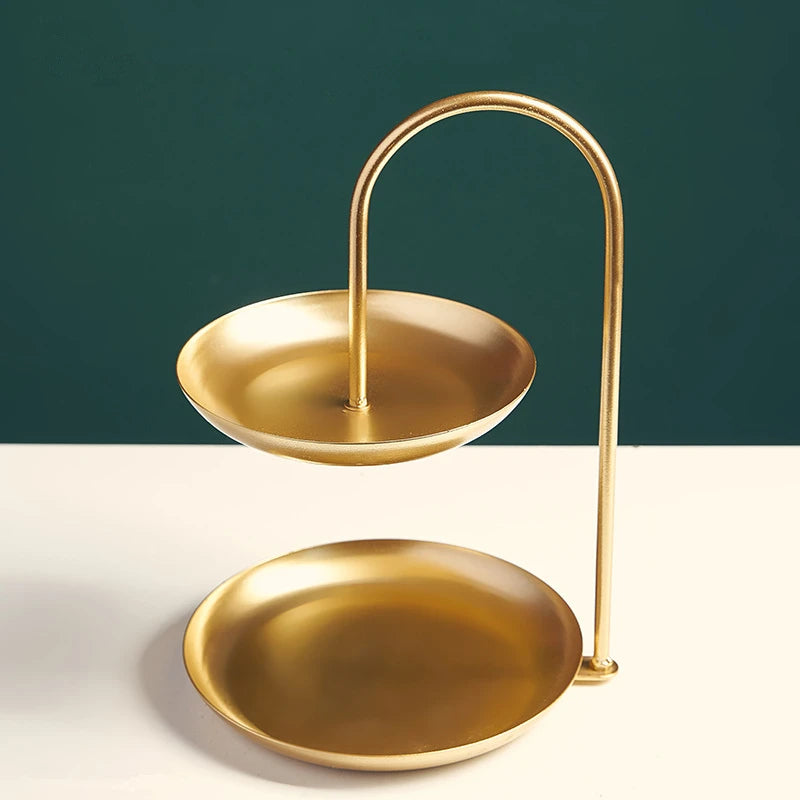 Nordisches Zweistöckiges Edelstahl-Serviertablett