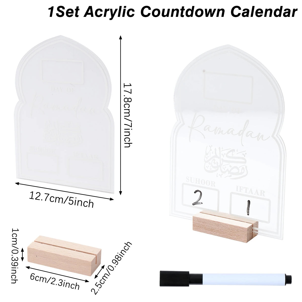Ramadan Countdown Kalender Ornament aus Acryl