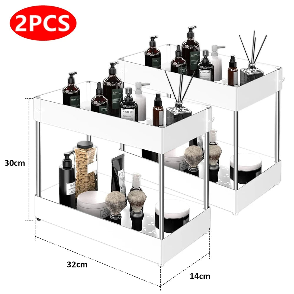 2-stöckiger Unterschrank-Organizer mit Schiebekörben