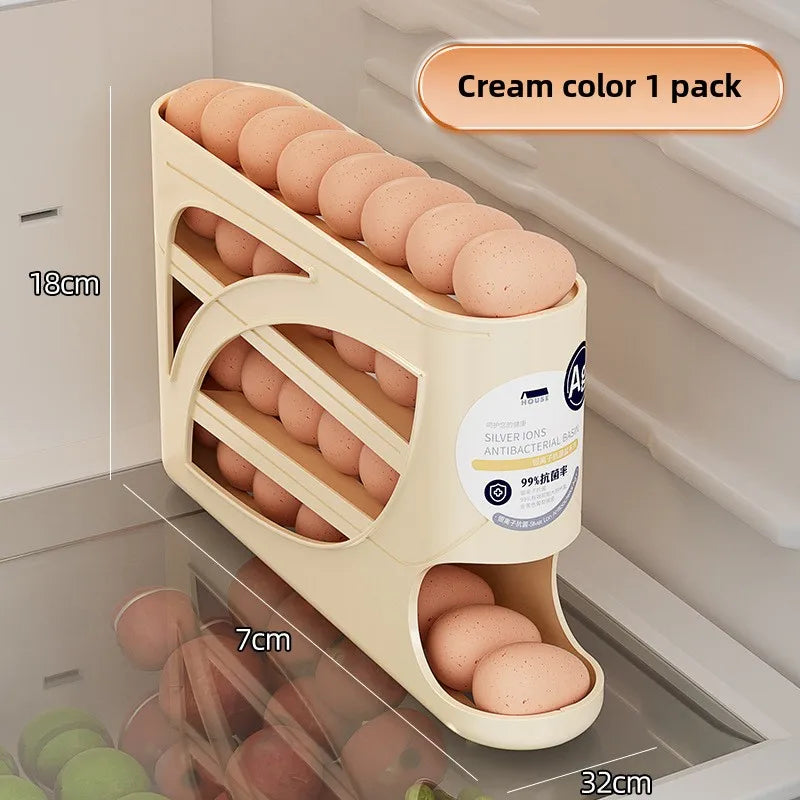 4-stufiger Eier-Dispenser für den Kühlschrank mit Auto-Roll-Funktion