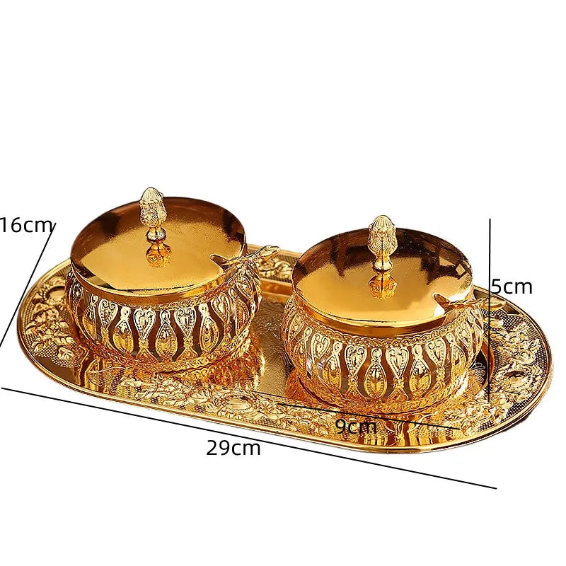 Elegantes Gewürzgläser-Set aus Metall und Glas (Europäischer Stil)