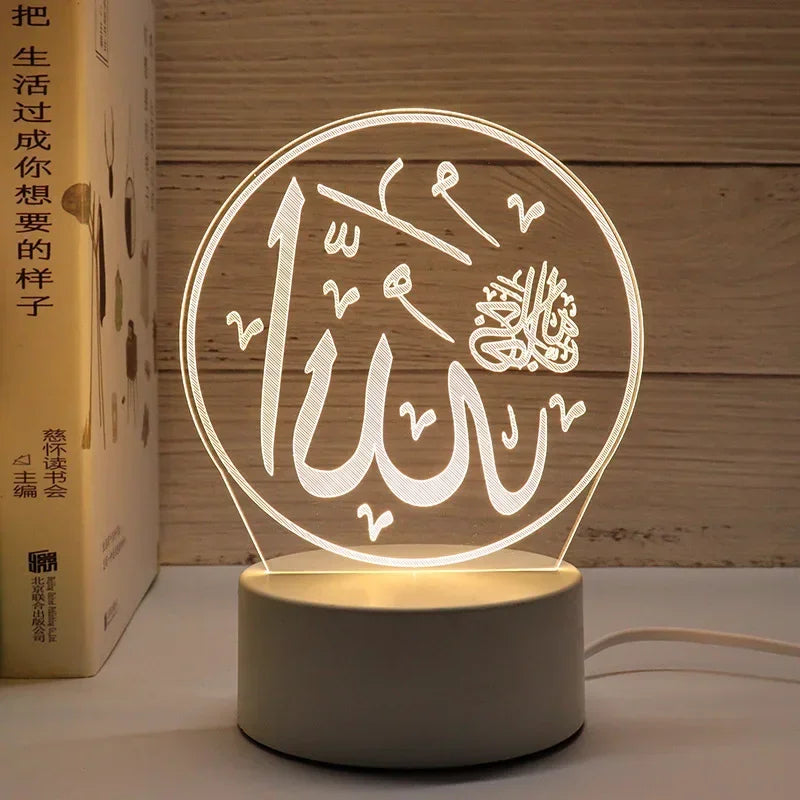 3D Acryl LED Nachtlicht "EID Mubarak" (USB-betrieben)
