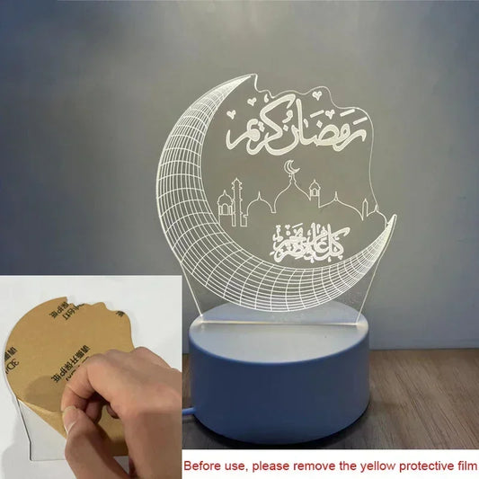 3D Acryl LED Nachtlicht "EID Mubarak" (USB-betrieben)