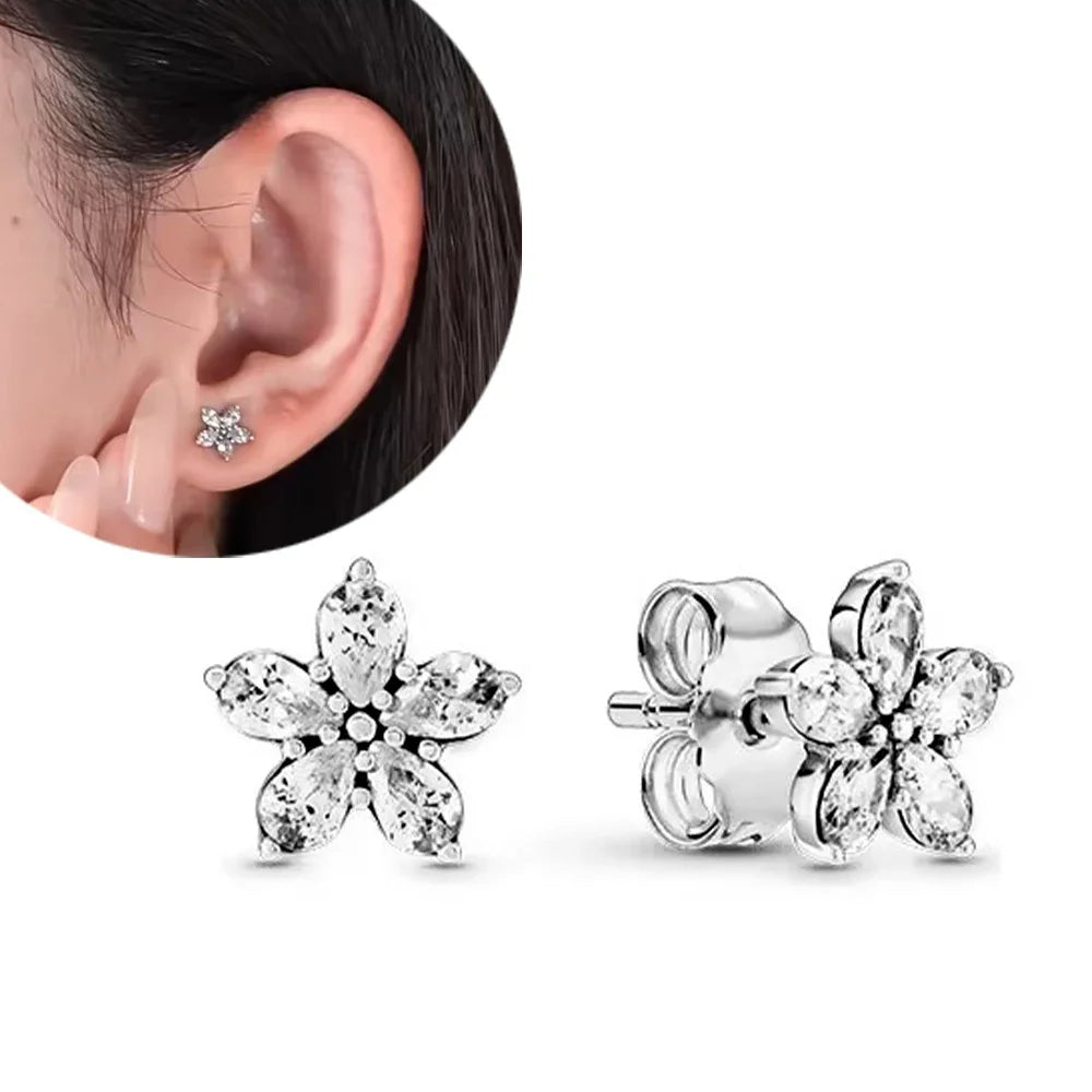 Sterling Silber 925 – Sparkling Blue Flower Schmuckset für Damen