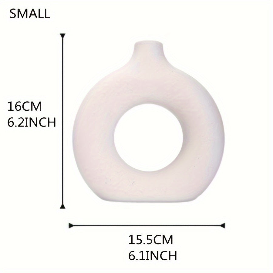 Moderner Boho Hohl-Rund-Vase aus Keramik