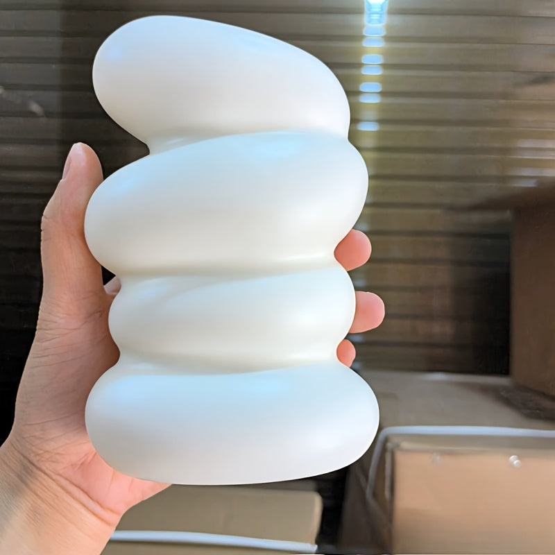 Elegante Zylinder-Vase aus Kunststoff mit Spiral-Design