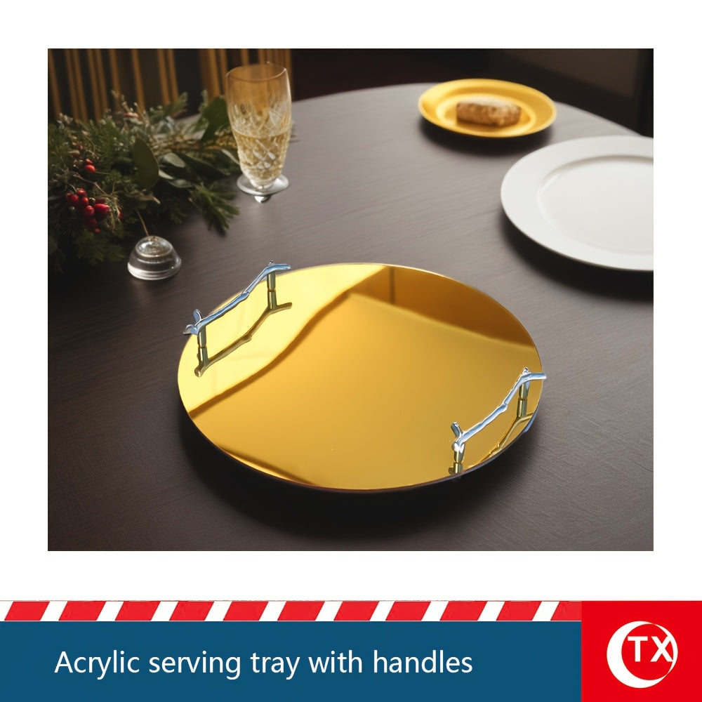 Modernes Acryl-Serviertablett mit Spiegeleffekt