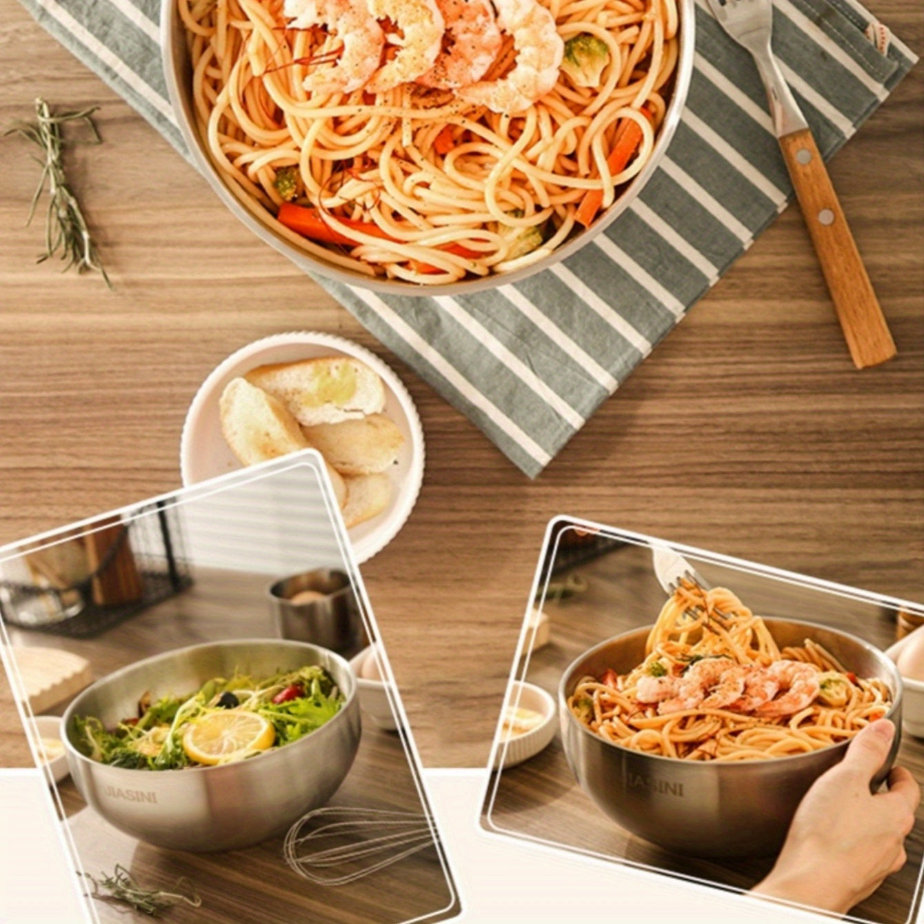 Großvolumige Isolierte Schüssel aus Edelstahl