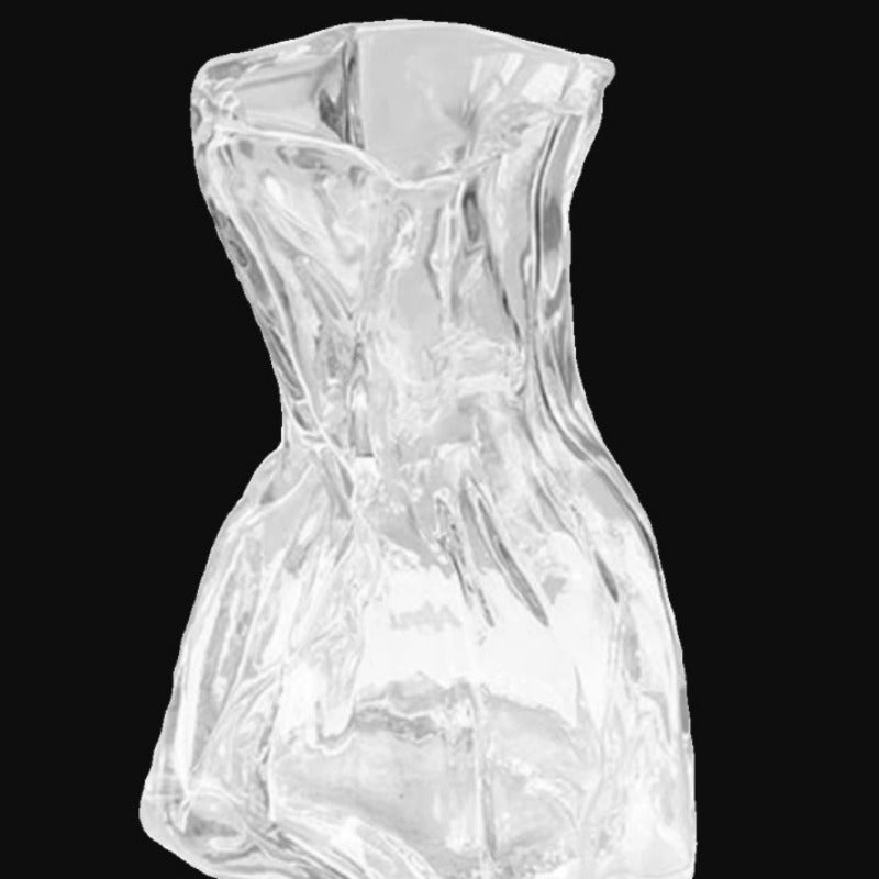 Transparente Glasvase im Vintage Nordic Stil