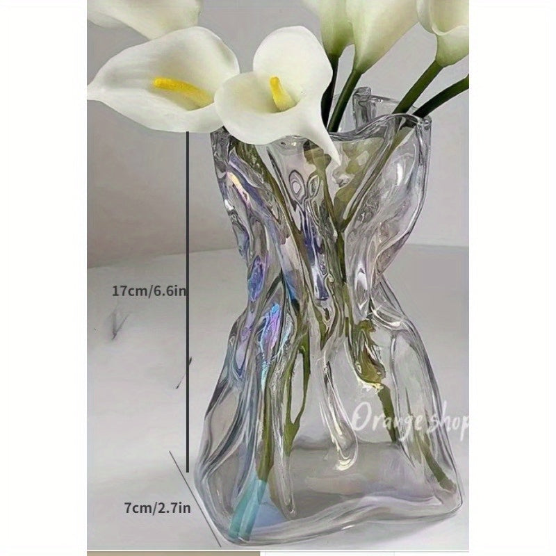 Transparente Glasvase im Vintage Nordic Stil