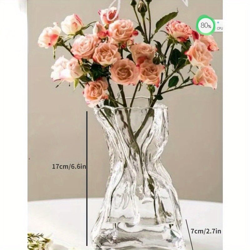 Transparente Glasvase im Vintage Nordic Stil