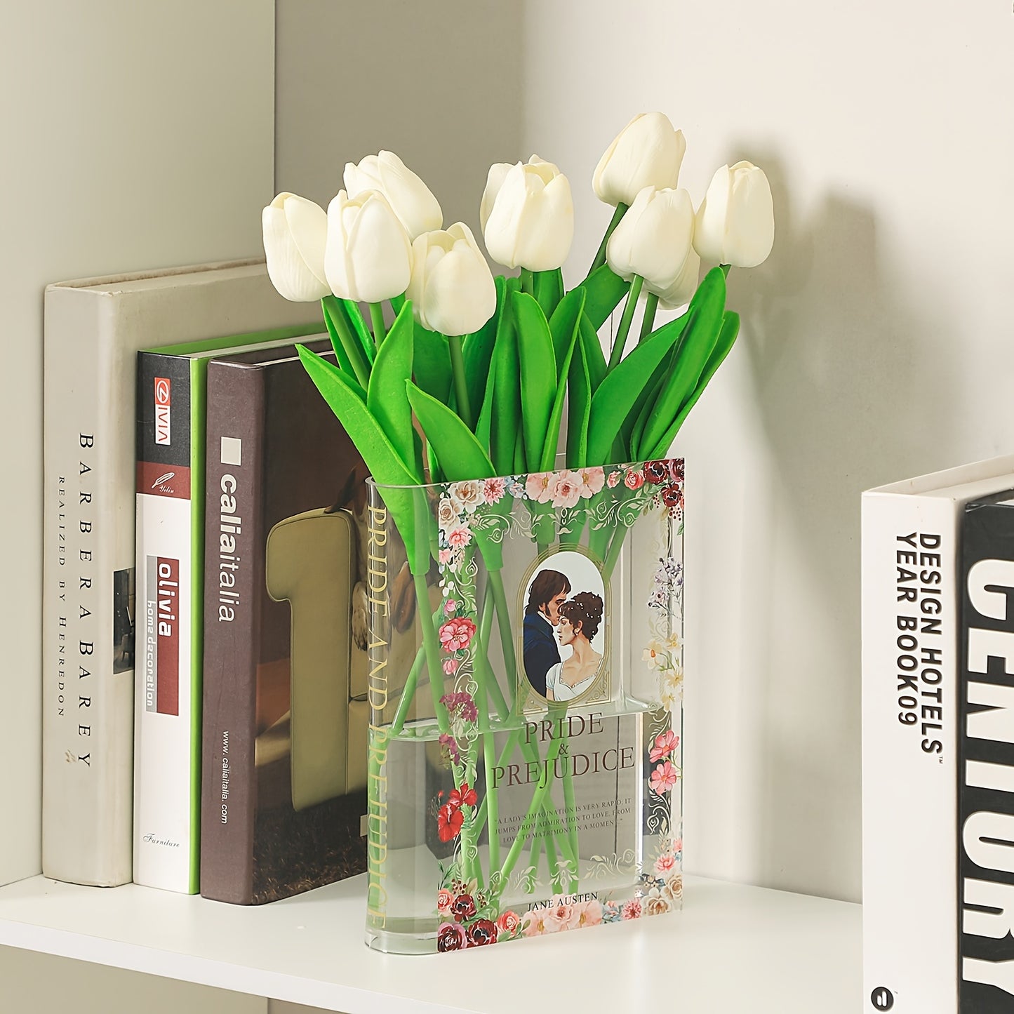 Elegante Buch-Vase aus Acryl im Glam-Stil