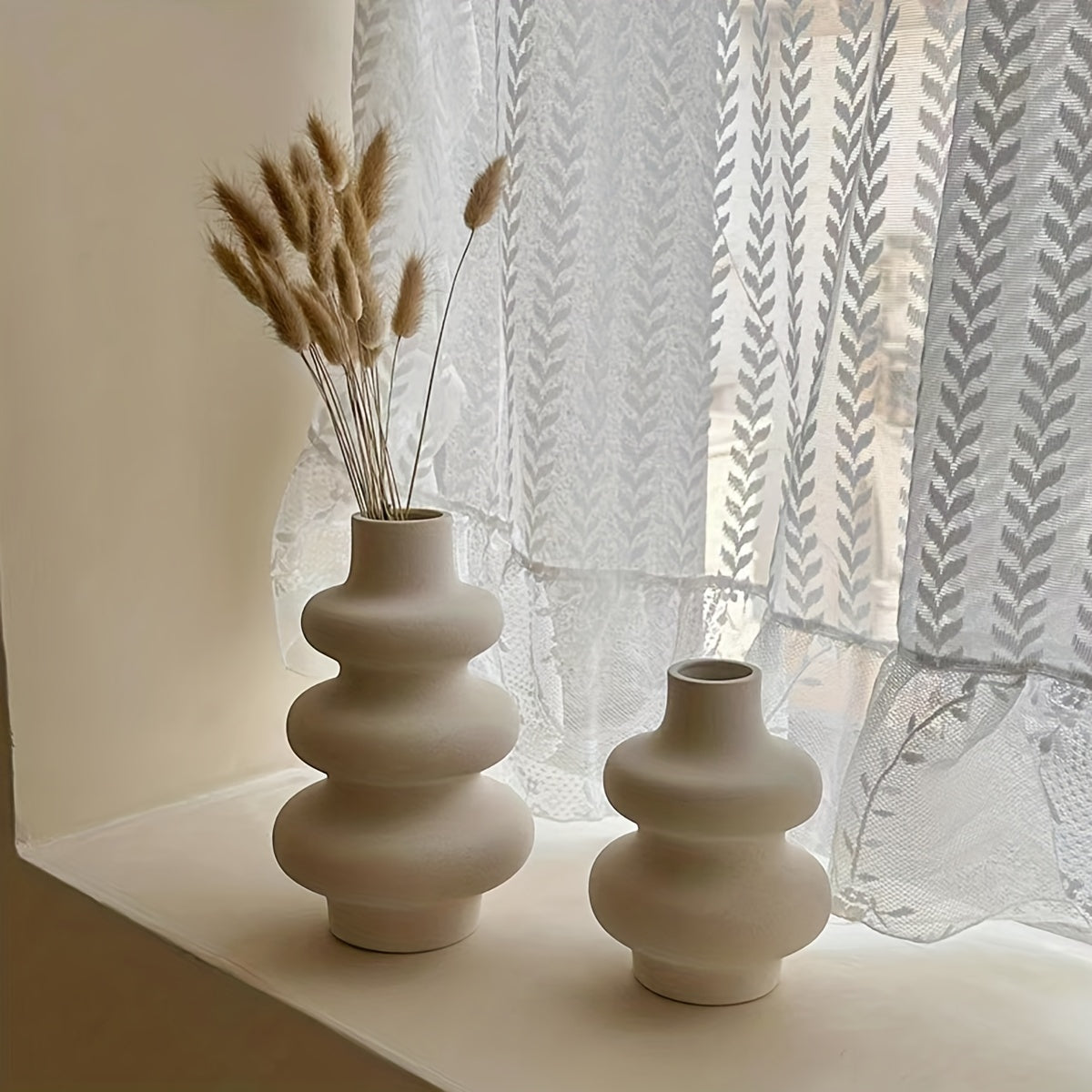 Spiral-Keramikvase im Boho-Stil