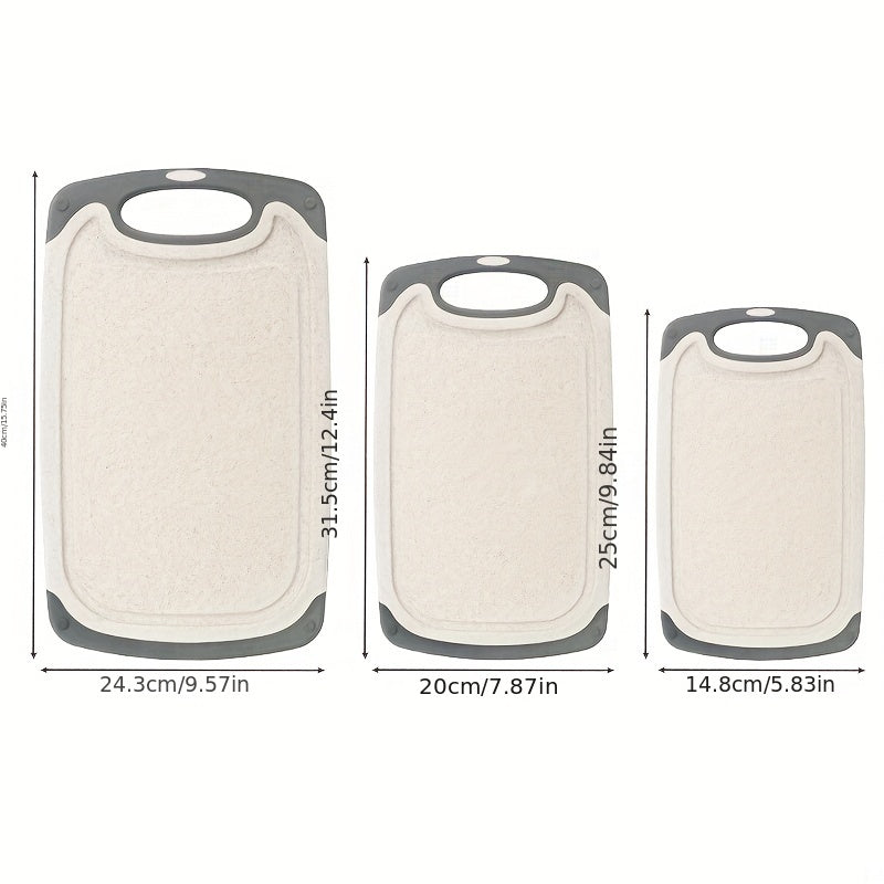 3er-Set Rutschfeste Kunststoff-Schneidebretter