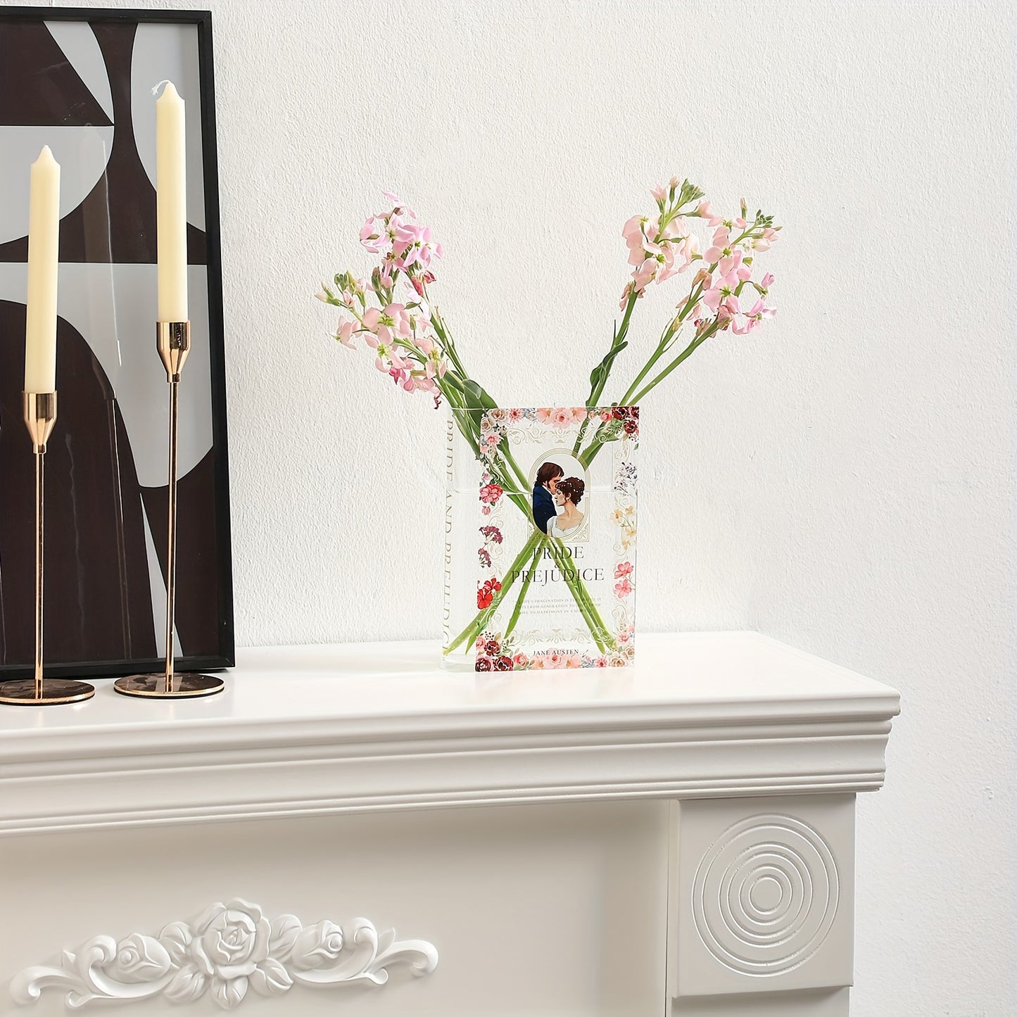 Elegante Buch-Vase aus Acryl im Glam-Stil