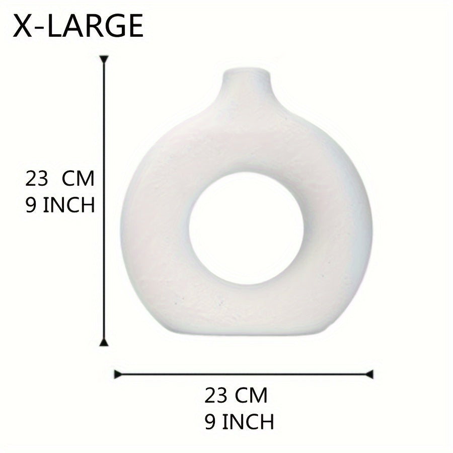 Moderner Boho Hohl-Rund-Vase aus Keramik