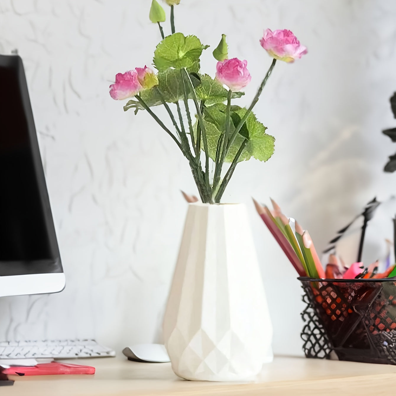 Elegante Zylindervase im Nordischen Stil (Imitation Keramik)