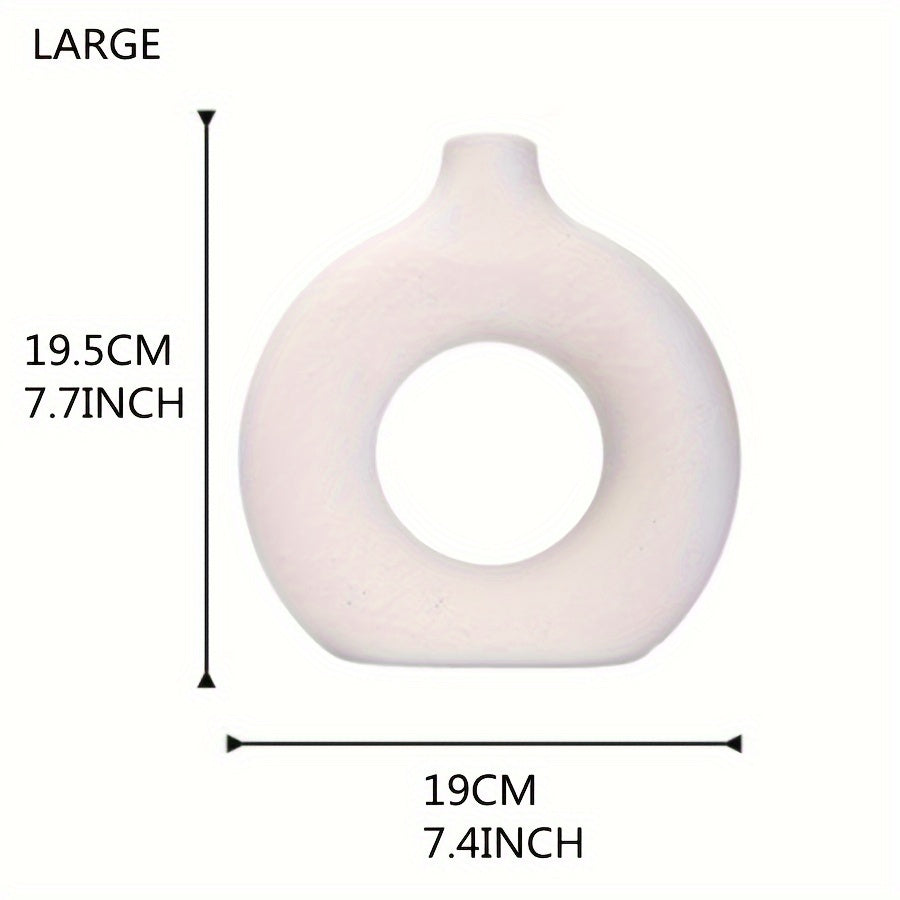 Moderner Boho Hohl-Rund-Vase aus Keramik