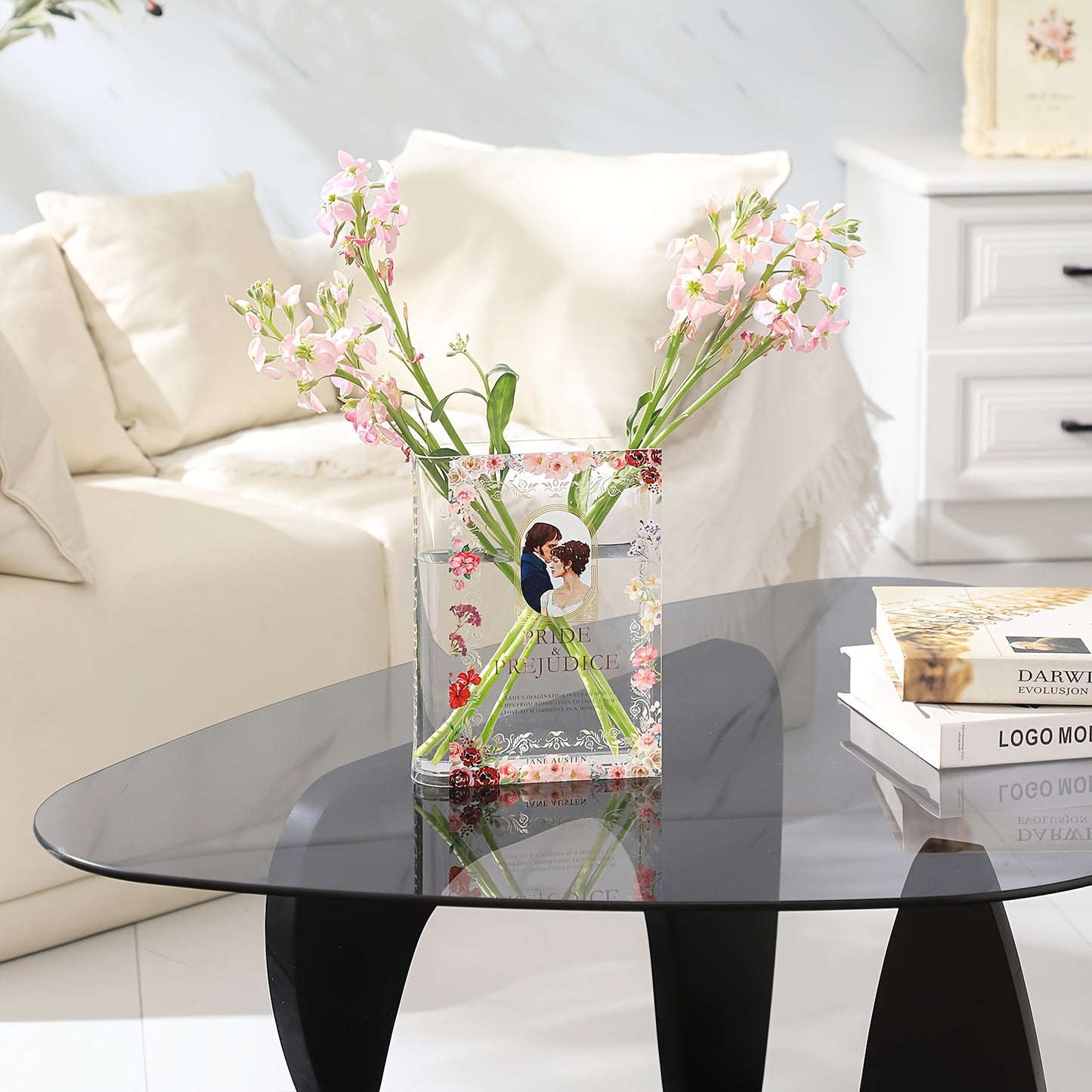 Elegante Buch-Vase aus Acryl im Glam-Stil