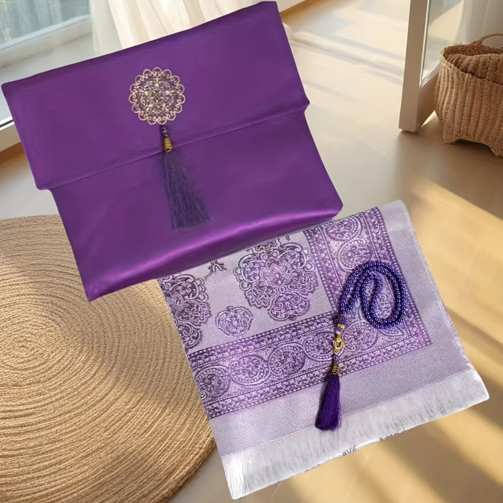 Tragbarer Islamischer Gebetsteppich-Set mit 99 Perlen