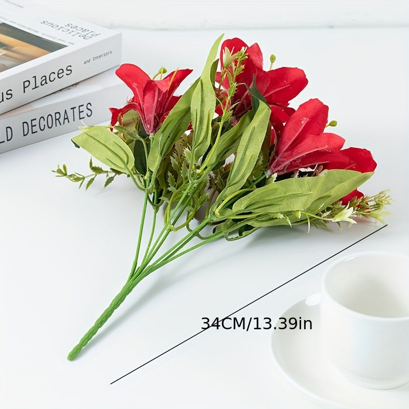 Künstlicher Lilienstrauß (7 Köpfe) aus Stoff