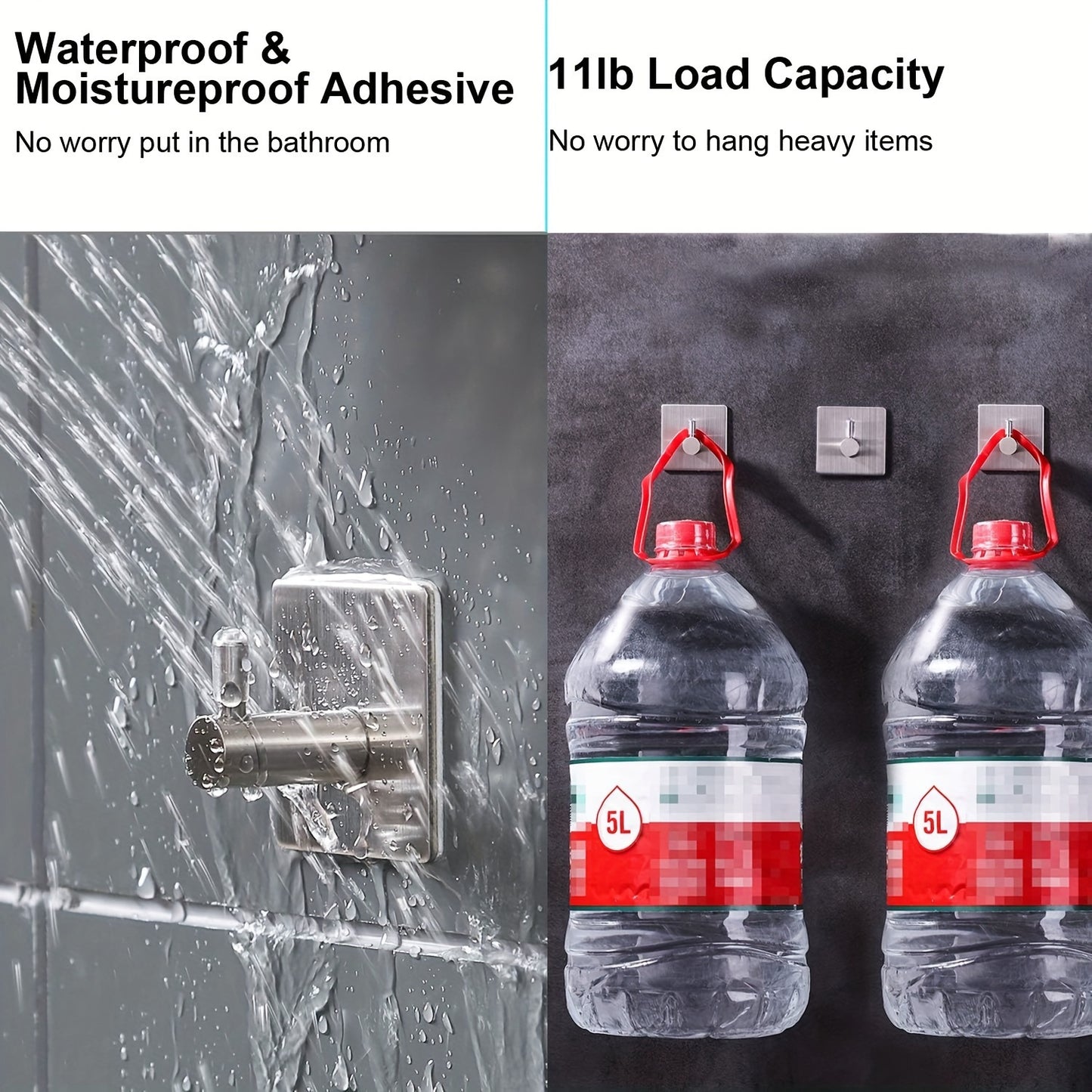 4er-Set Robuste Handtuch- & Bademantelhaken aus Edelstahl