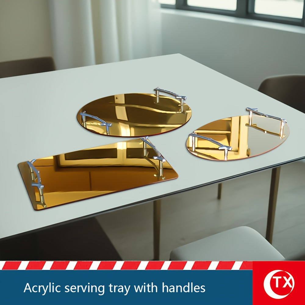 Modernes Acryl-Serviertablett mit Spiegeleffekt