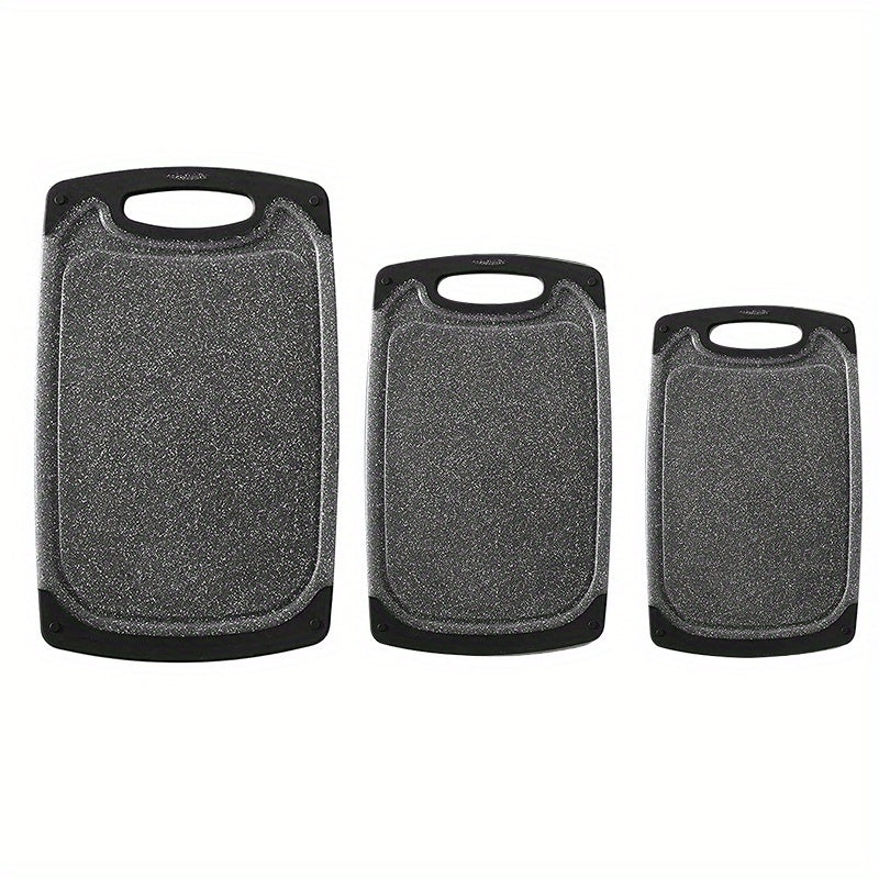 3er-Set Rutschfeste Kunststoff-Schneidebretter