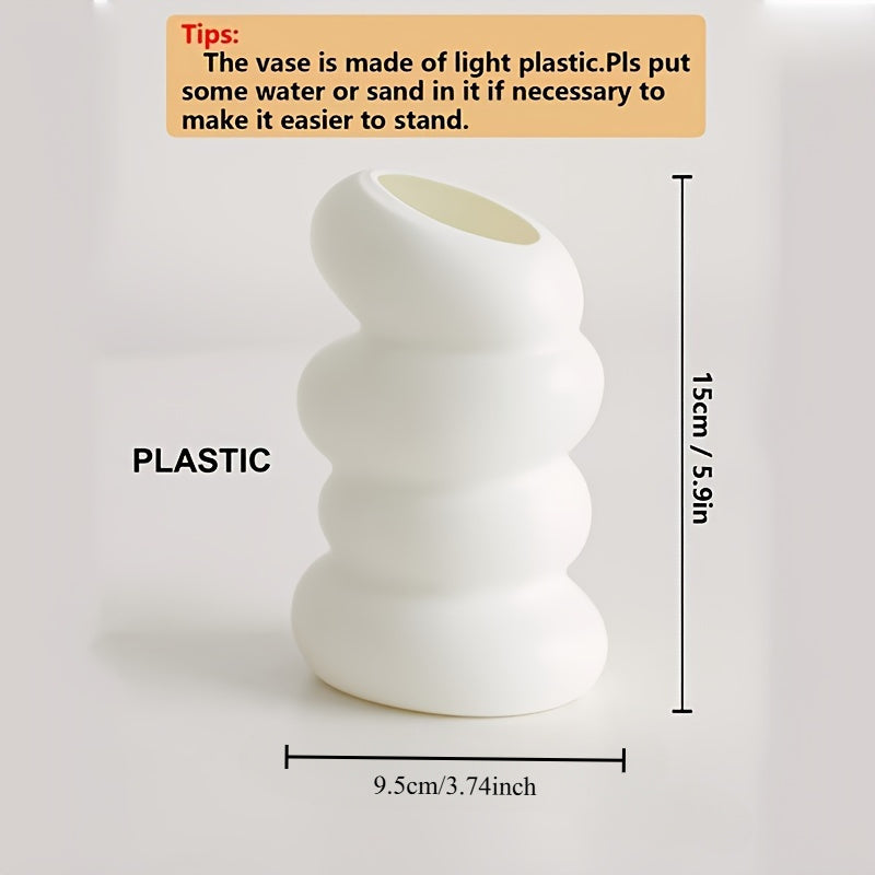 Elegante Zylinder-Vase aus Kunststoff mit Spiral-Design