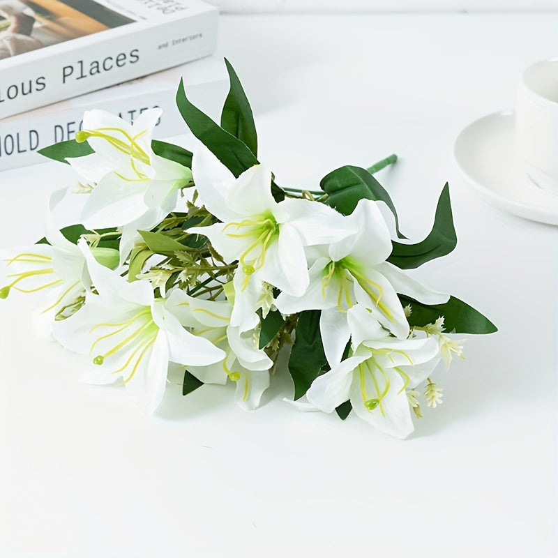 Künstlicher Lilienstrauß (7 Köpfe) aus Stoff