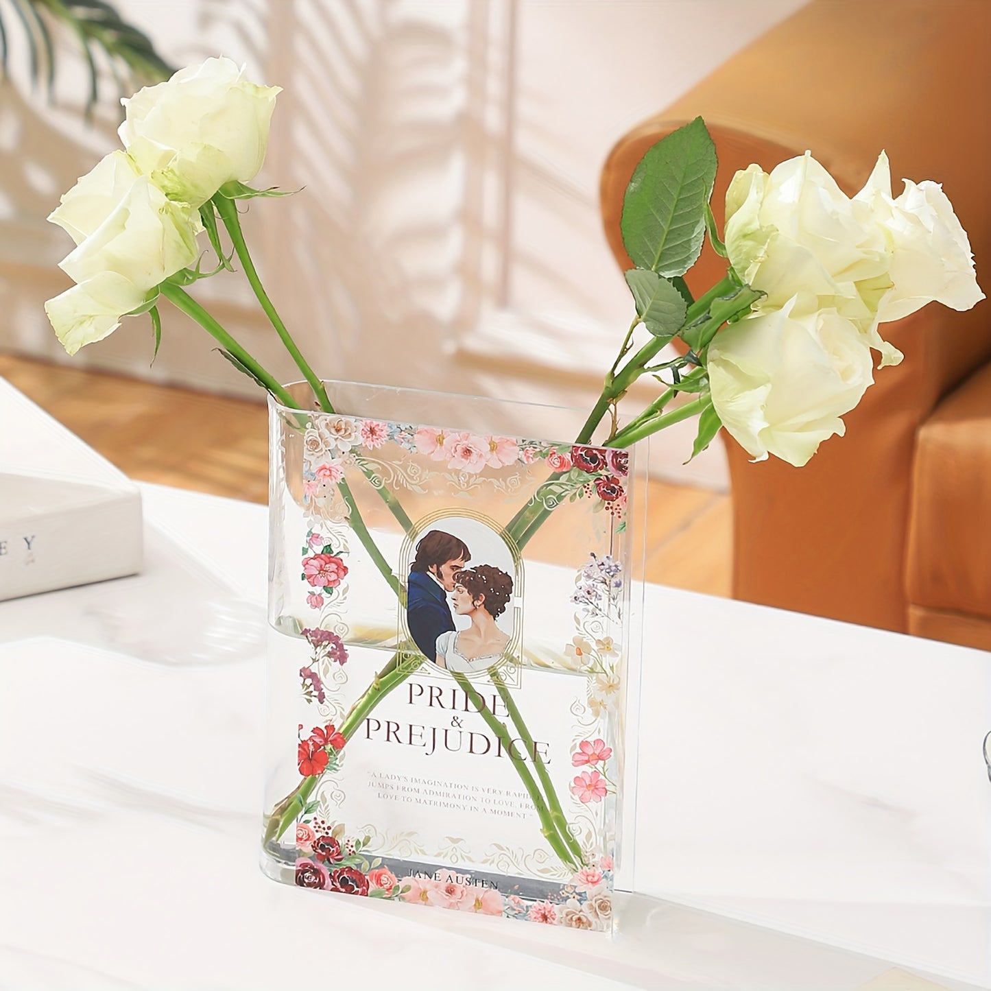 Elegante Buch-Vase aus Acryl im Glam-Stil