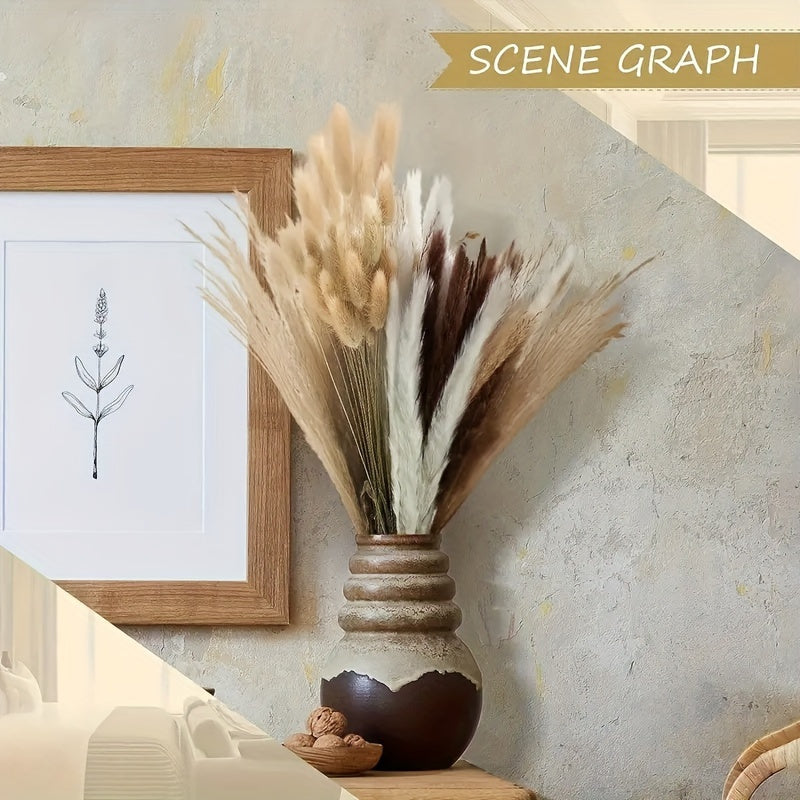 Großes Künstliches Pampasgras & Hasenschwanz-Strauß-Set (101-teilig)