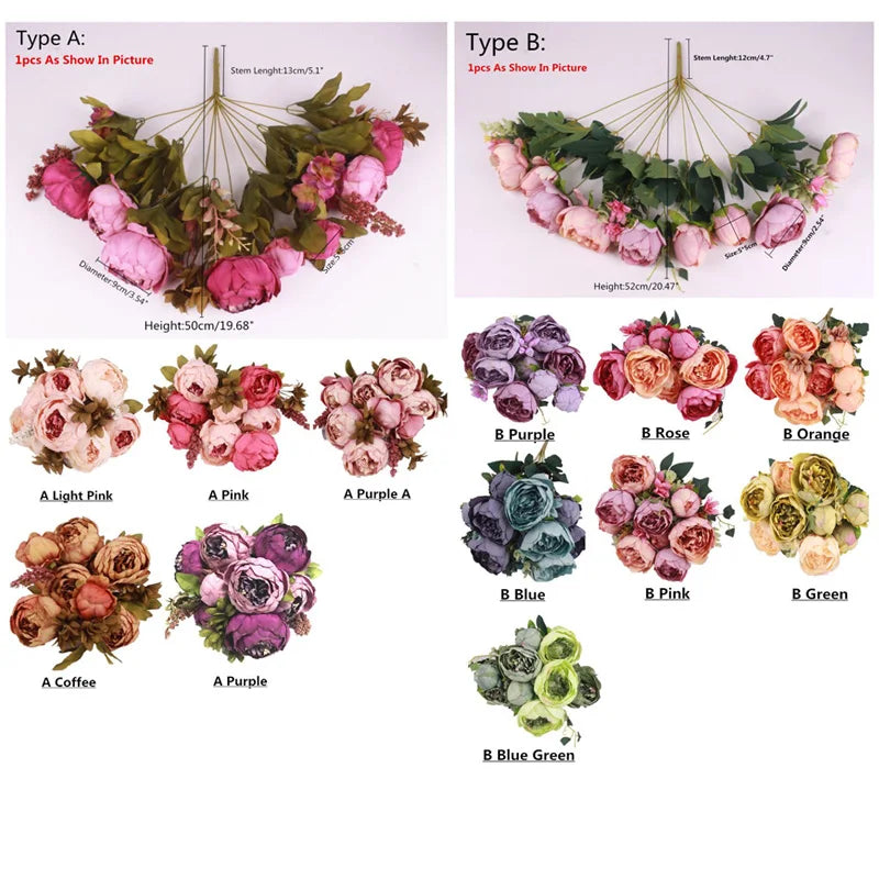 Seidenrosen-Bouquet im Europäischen Stil (Künstliche Blumen)