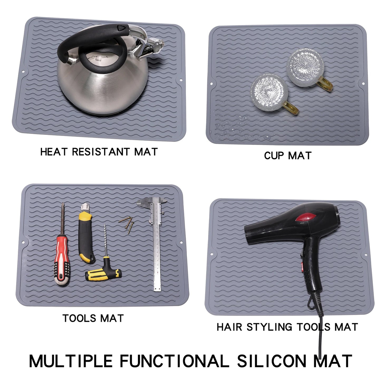 Multifunktionale Abtropf- und Hitzeschutzmatte aus Silikon