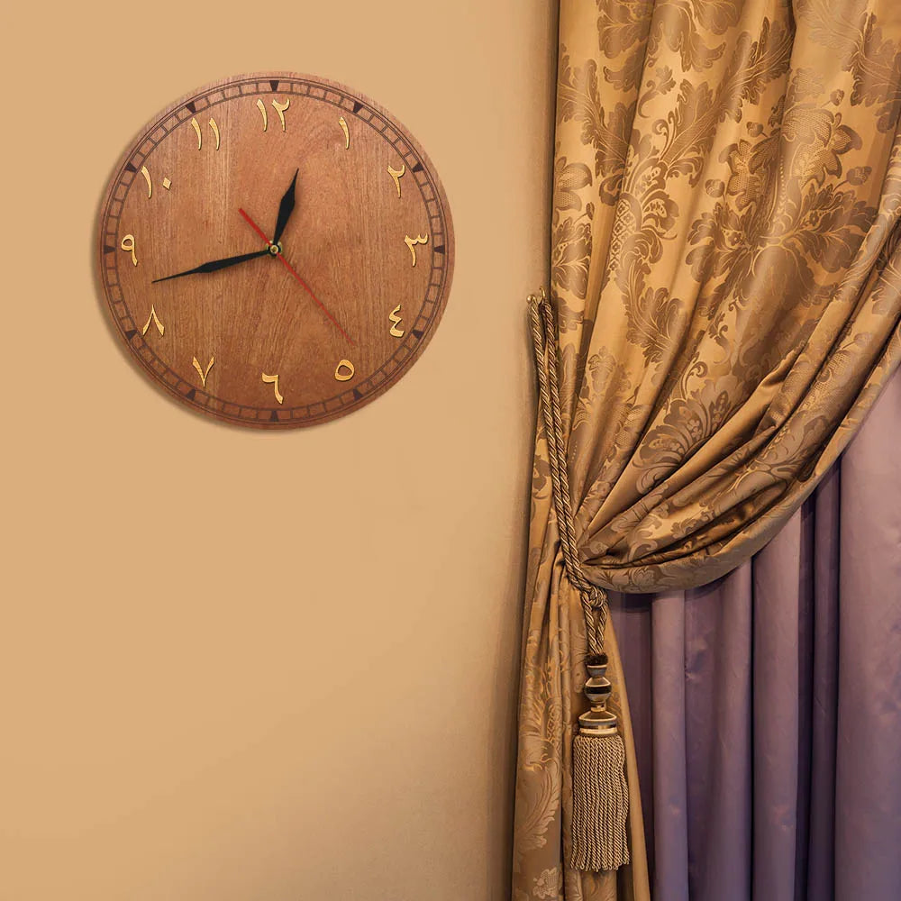 Minimalistische Holz-Wanduhr im Antik-Stil (30 cm)