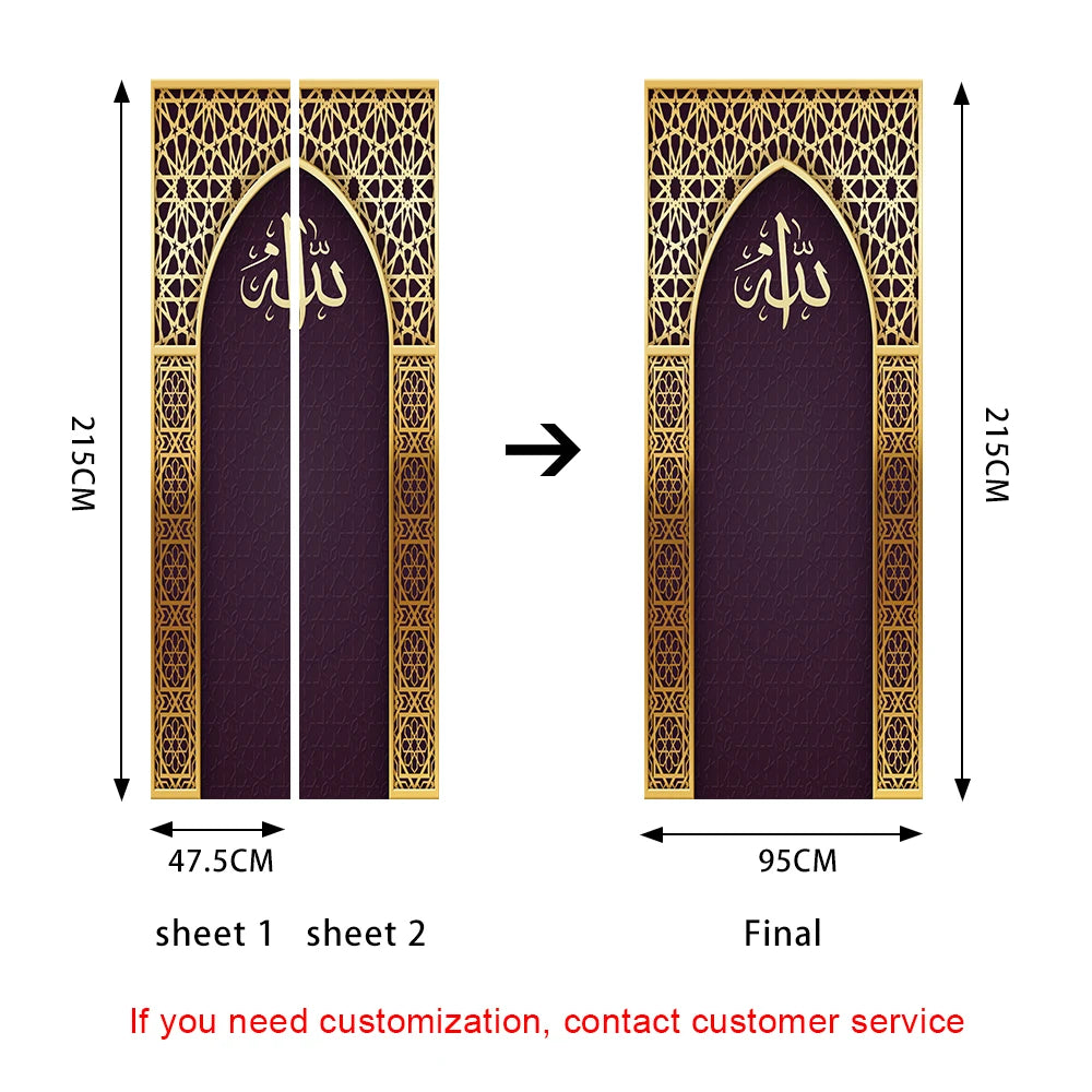 3D Arabische Tür-Wandsticker (Selbstklebend & Entfernbar)