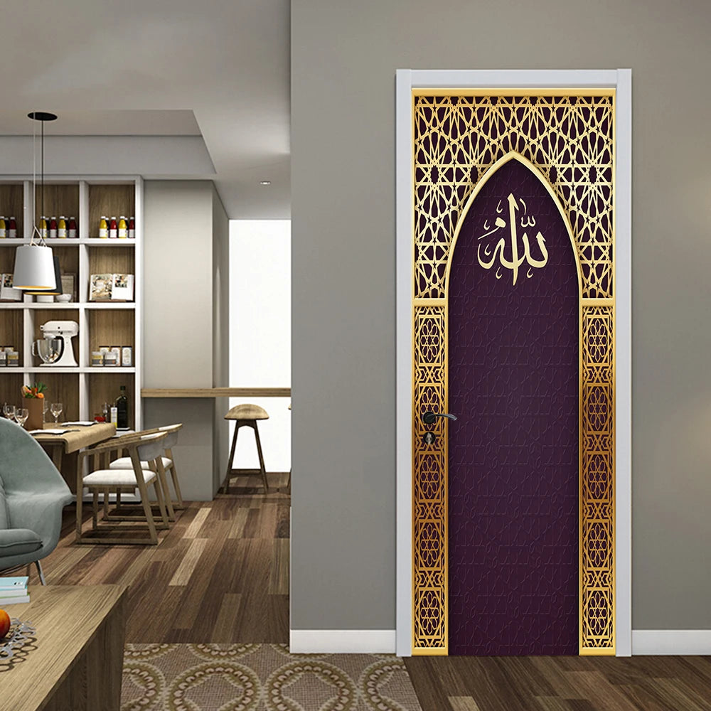 3D Arabische Tür-Wandsticker (Selbstklebend & Entfernbar)