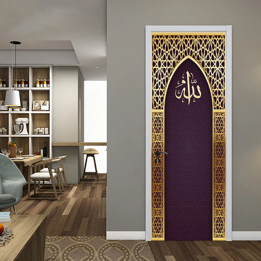 3D Arabische Tür-Wandsticker (Selbstklebend & Entfernbar)