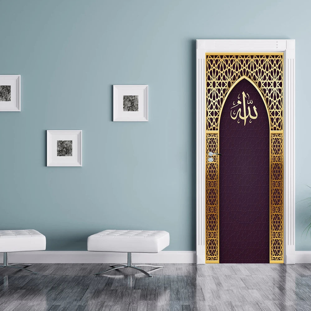 3D Arabische Tür-Wandsticker (Selbstklebend & Entfernbar)