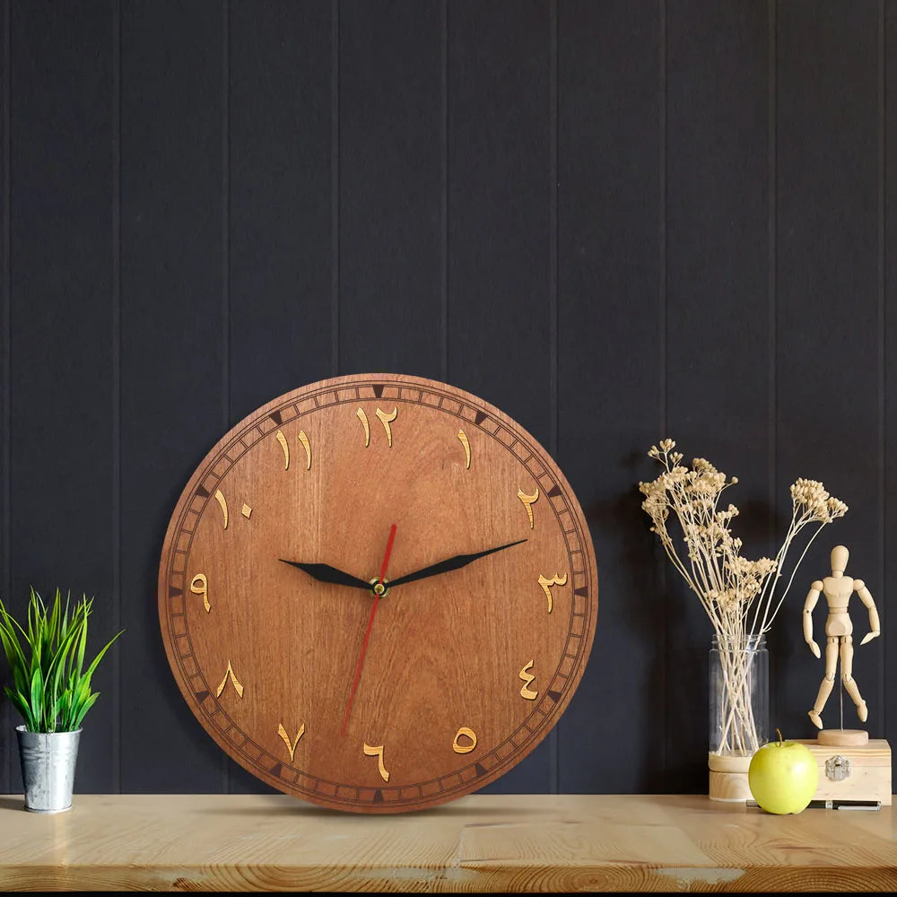 Minimalistische Holz-Wanduhr im Antik-Stil (30 cm)