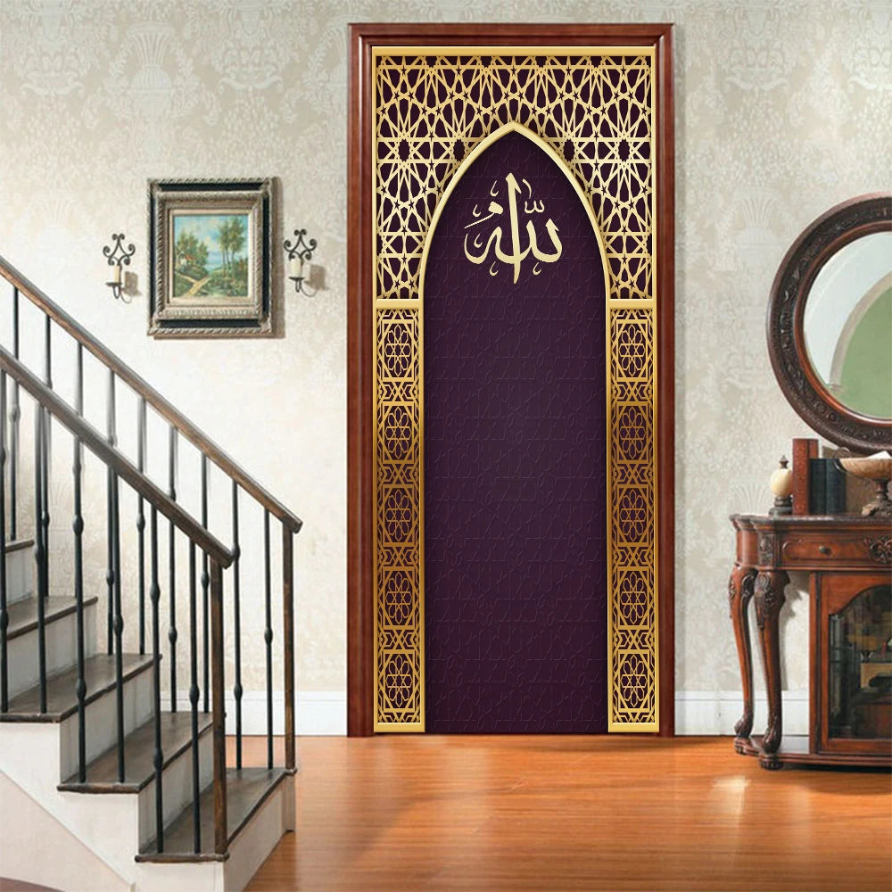 3D Arabische Tür-Wandsticker (Selbstklebend & Entfernbar)