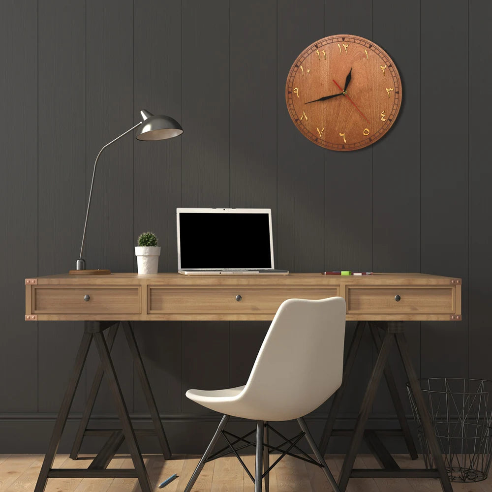Minimalistische Holz-Wanduhr im Antik-Stil (30 cm)