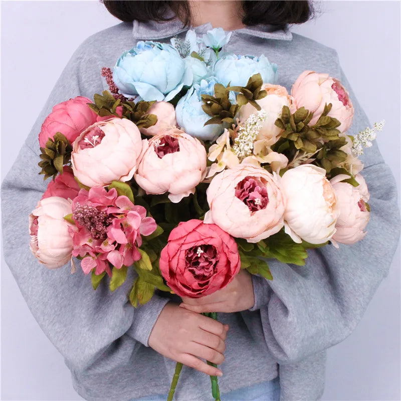 Seidenrosen-Bouquet im Europäischen Stil (Künstliche Blumen)