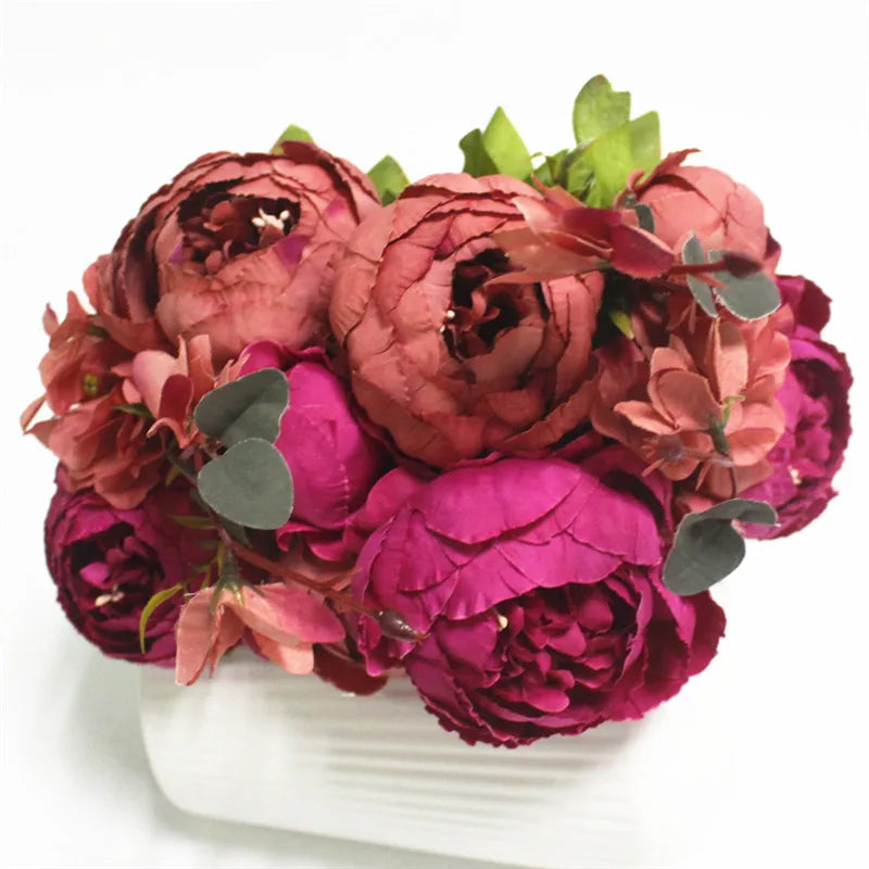 Seidenrosen-Bouquet im Europäischen Stil (Künstliche Blumen)