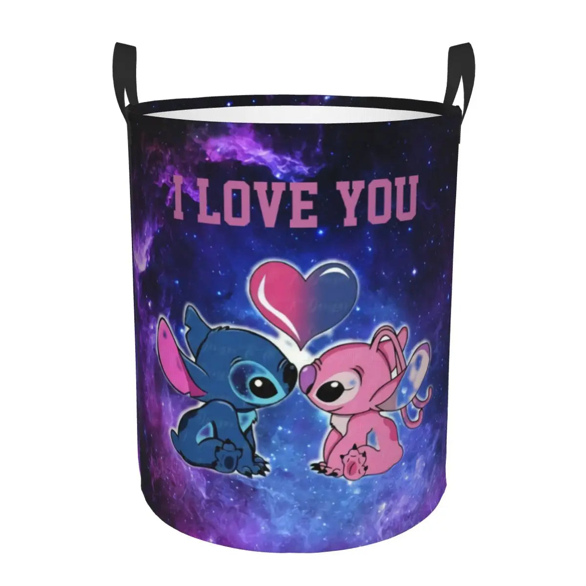 Personalisierbarer Faltbarer Wäschekorb "I Love Stitch"
