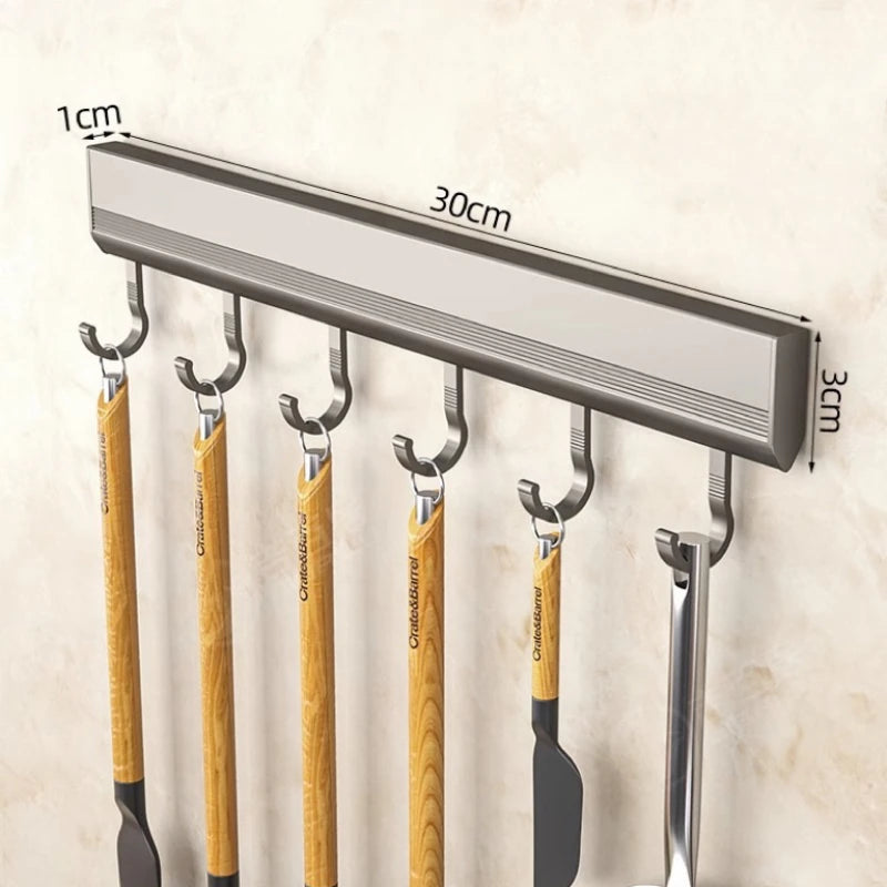 Anpassbare Küchenleiste mit Haken (Bohrfreie Montage)