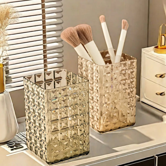 Luxury Beauty-Organizer „Crystal Clear“ – Stilvolle Aufbewahrung für Pinsel & Kosmetik