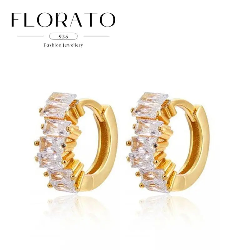 Luxuriöse Creolen mit unregelmäßigem Zirkon und Perlen-Akzenten